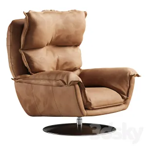 Dunn Leather Swivel Arm Chair