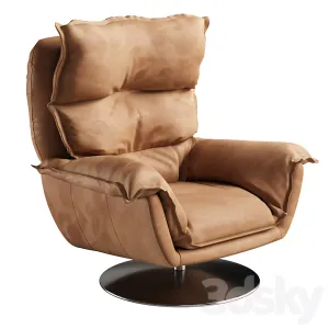 Dunn Leather Swivel Arm Chair