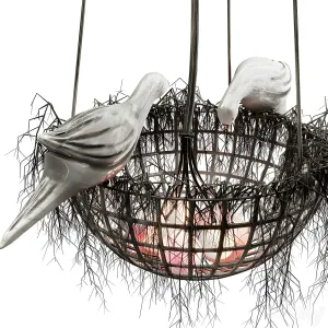 Bird nest pendant light