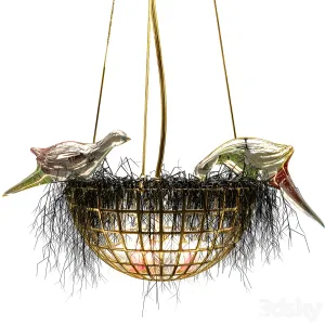 Bird nest pendant light