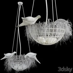 Bird nest pendant light