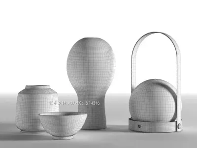 Carrie portable lamp with vases