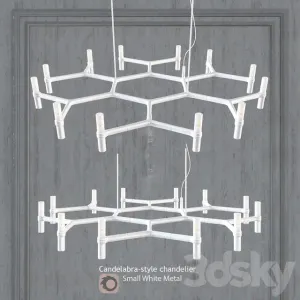 Chandelier equinox chandelier small white metal