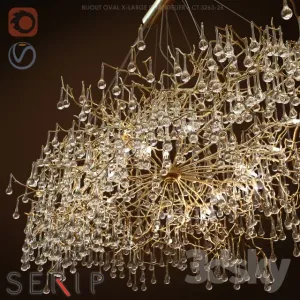 Chandelier serip bijout oval large chandelier