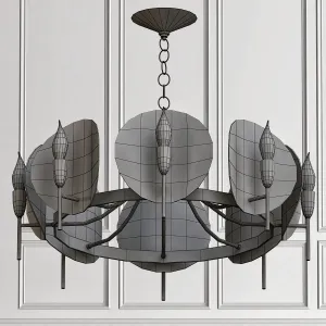 Concave smoked lucite disc chandelier