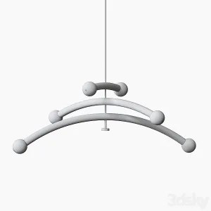 Contemporary bleached white oak brass led chandelier