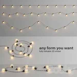 Editable garland lights set