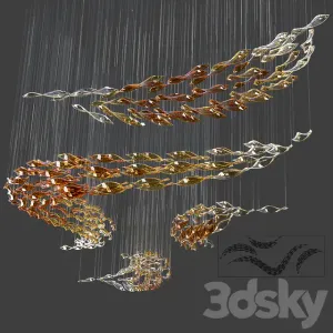 Glass waves chandelier