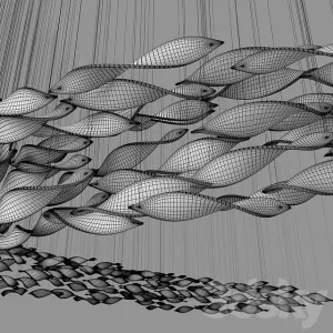 Glass waves chandelier