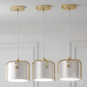 Nordic drum shade pendant lamp gray