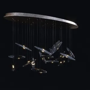 Ochre moonlight murmuration