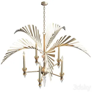Palm frond light chandelier
