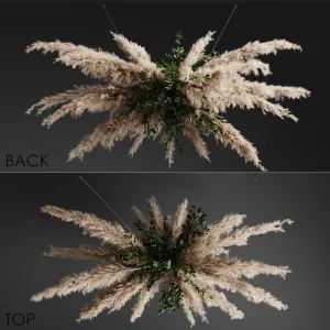 Pampas grass chandelier