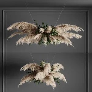 Pampas grass chandelier