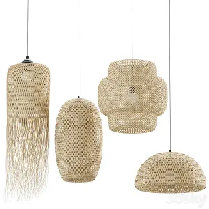 Rattan pendant light collection