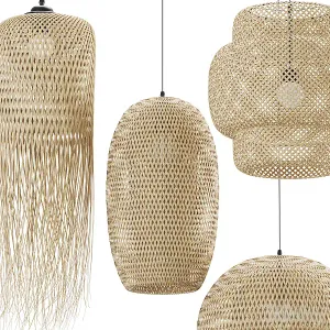 Rattan pendant light collection