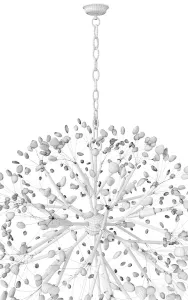 Spherical twelve light quartz chandelier