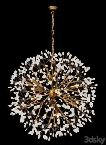 Spherical twelve light quartz chandelier