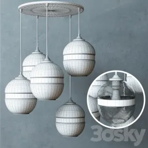 West elm banded glass chandelier