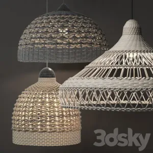 Wicker lampshades