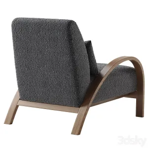 Boucle bentwood armchair