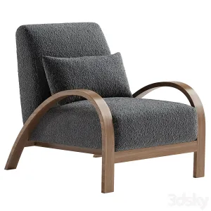 Boucle bentwood armchair