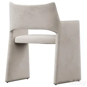 Cb foley faux mohair gray dining armchair