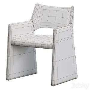 Cb foley faux mohair gray dining armchair