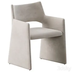 Cb foley faux mohair gray dining armchair