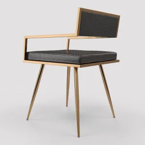 Modrest Rosario Modern Black Rosegold Dining Chair