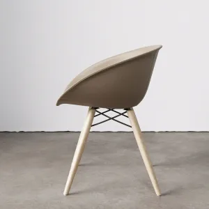 Pedrali Gliss chair in dove gray leather