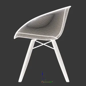 Pedrali Gliss chair in dove gray leather
