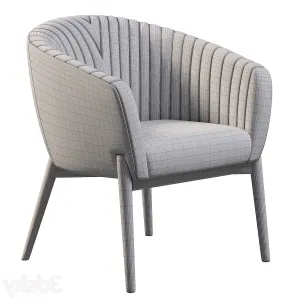 Upholstered armchair with channeled back