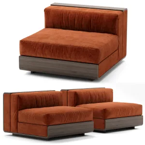 Acerbis life sectional velvet sofa