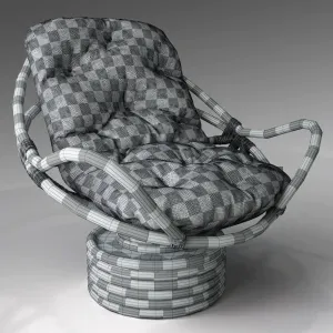 Bali rattan papasan swivel rocker with cushion
