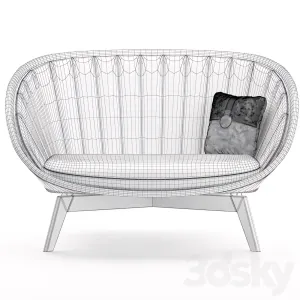 Peacock sofa cane line