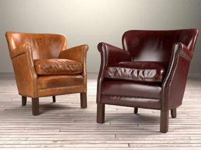 Professor s leather chair with nailheads