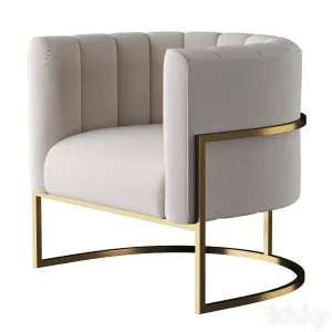 Wide velvet armchair