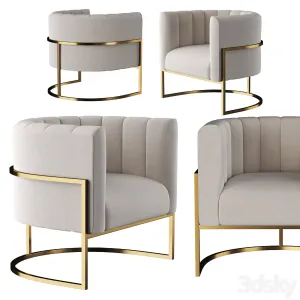 Wide velvet armchair