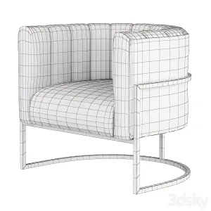 Wide velvet armchair