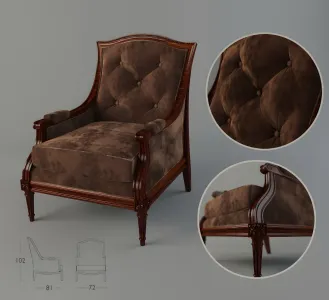 Chair classic brown velour