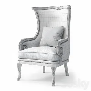 Massoud silver damask chair