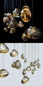 Ocher medusa bloom curve medusa bloom oval drops