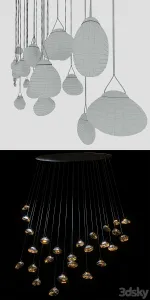 Ocher medusa bloom curve medusa bloom oval drops