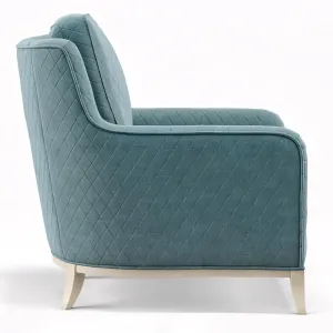 Madison Coastal Diamond Teal Milk Paint Armchair