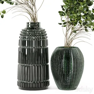 Indoor Plants In Handmade Glass Pot Set