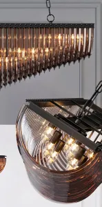 Chandelier Retro Frozen Glass Chandelier