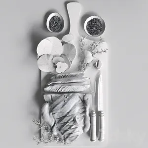 Baked Meat with Grilled Vegetables with Spices