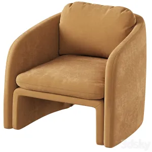 Low Chair Upholstered in Suede Warren