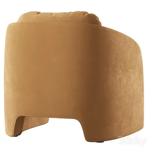 Low Chair Upholstered in Suede Warren